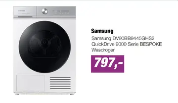 Aanbieding: Samsung DV90BB9445GHS2 QuickDrive 9000 Serie BESPOKE Wasdroger