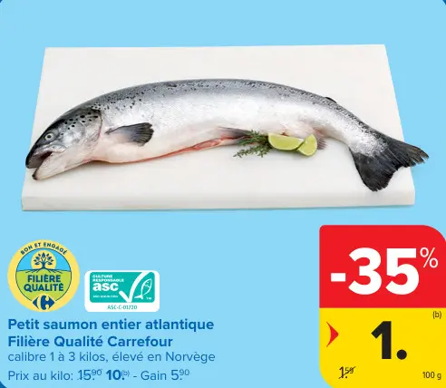 Offre: Petit saumon entier atlantique