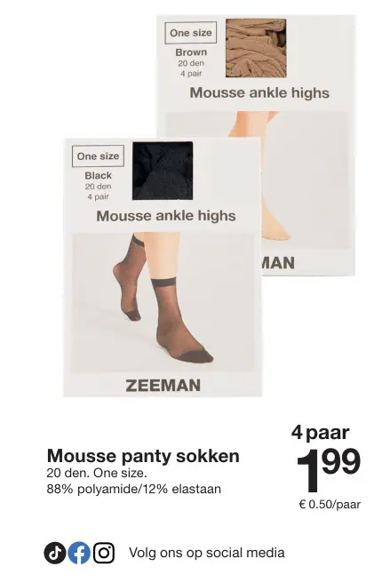 Aanbieding: Mousse panty sokken