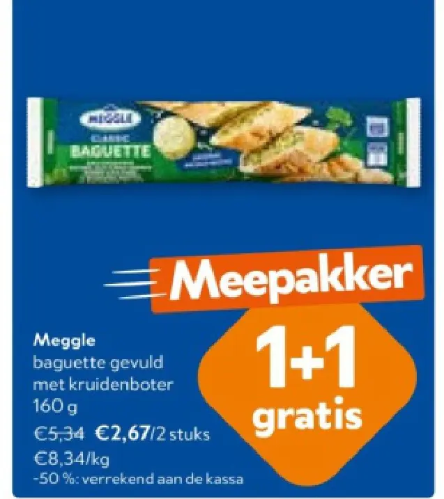 Promotie: baguette gevuld met kruidenboter