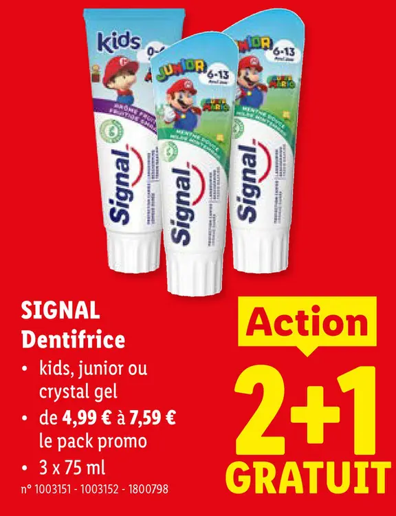 Offre: Dentifrice
