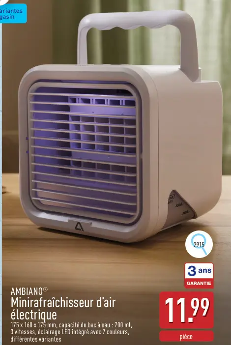 Offre: Minirafraîchisseur d'air électrique