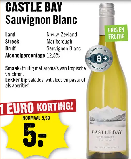 Aanbieding: Castle Bay Sauvignon Blanc 75 cl