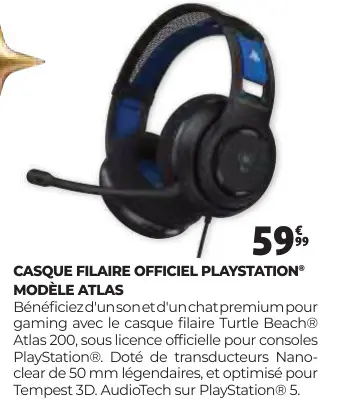 Offre: Casque filaire officiel PLAYSTATION® modèle a