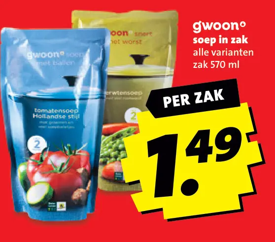 Aanbieding: Soep in zak