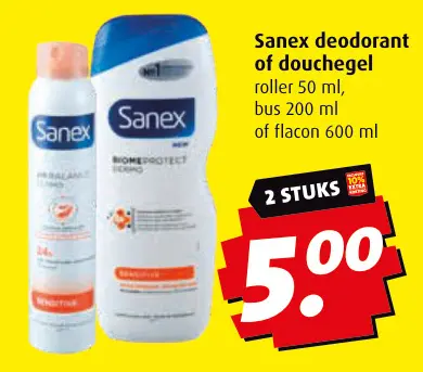 Aanbieding: Sanex deodorant of douchegel