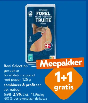 Promotie: Gerookte forelfilets natuur of met peper