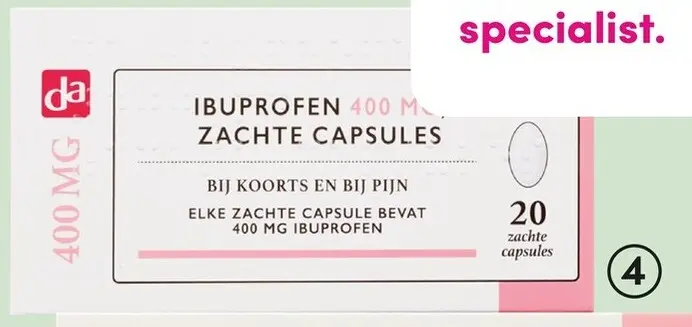 Aanbieding: Ibuprofen liquid caps 400mg 20 stuks