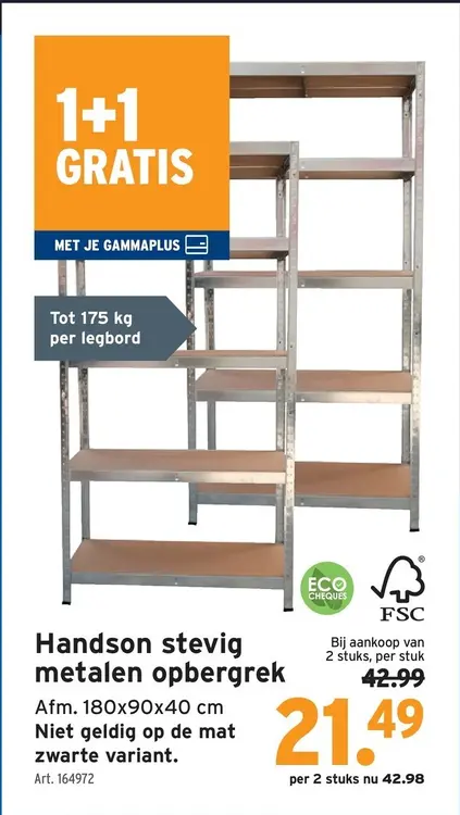 Promotie: Handson Stevig metalen opbergrek