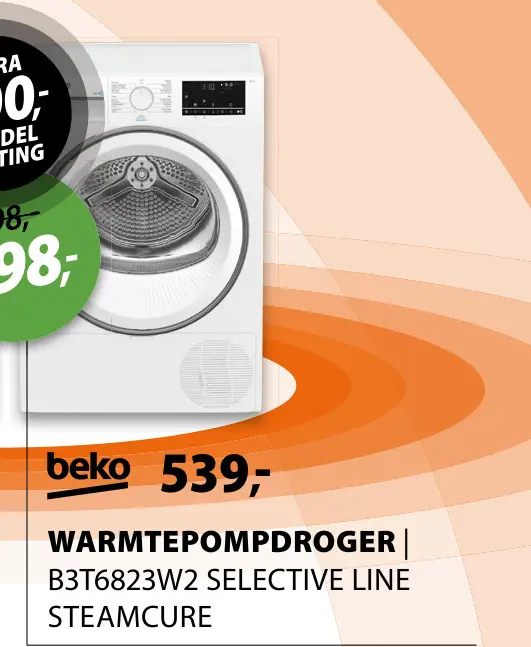 Aanbieding: Warmtepompdroger b3t6823w2 selective line ste