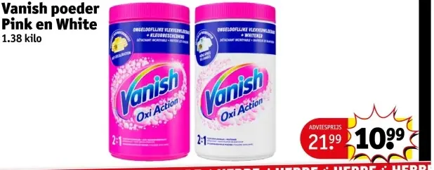 Aanbieding: Vanish poeder Pink en White