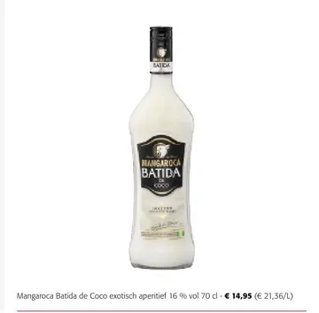 Aanbieding: Mangaroca Batida de Coco exotisch aperitief