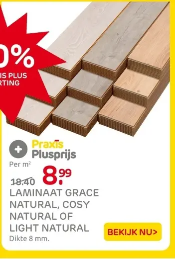 Aanbieding: Laminaat grace natural, cosy natural of light