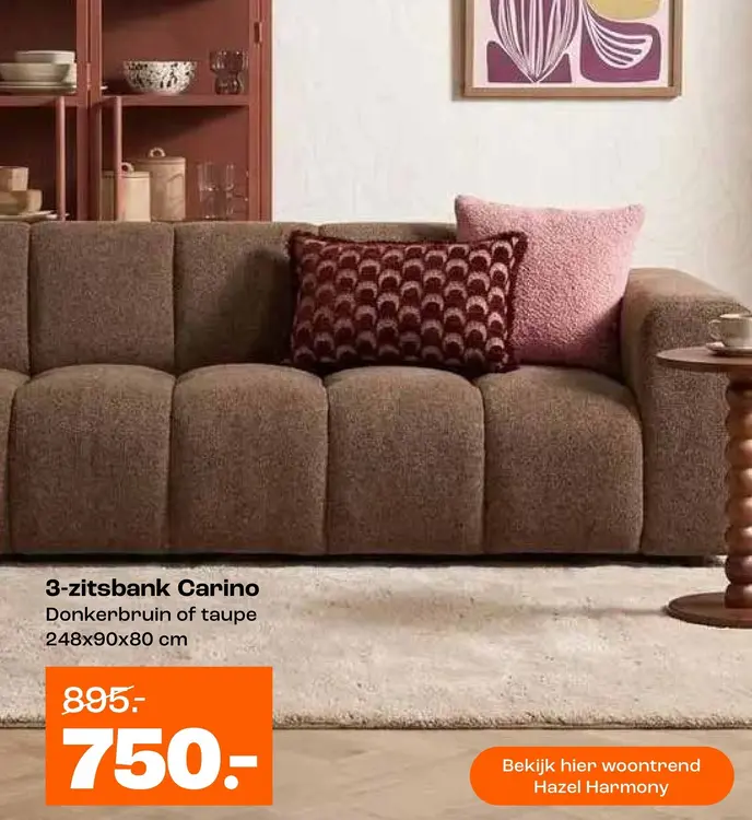 Aanbieding: 3-zitsbank Carino