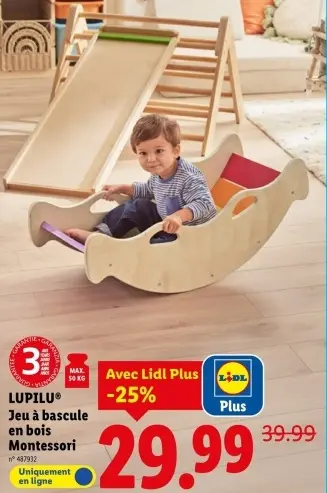 Offre: Jeu à bascule en bois Montessori