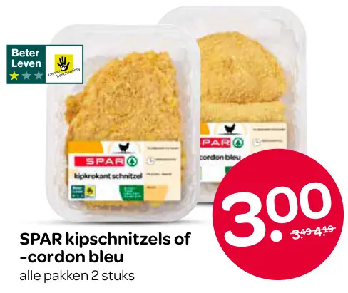Aanbieding: Kipschnitzels of -cordon bleu