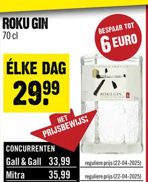 Aanbieding: Suntory Roku Gin Japanse craft gin 70 cl