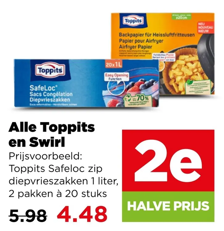Aanbieding: Toppits Safeloc zip diepvrieszakken