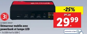 Offre: Démarreur mobile avec powerbank et lampe LED
