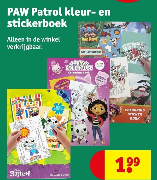 Aanbieding: PAW Patrol kleur- en stickerboek