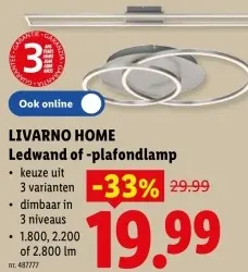 Promotie: Ledwand of -plafondlamp