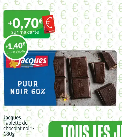 Offre: Tablette de chocolat noir