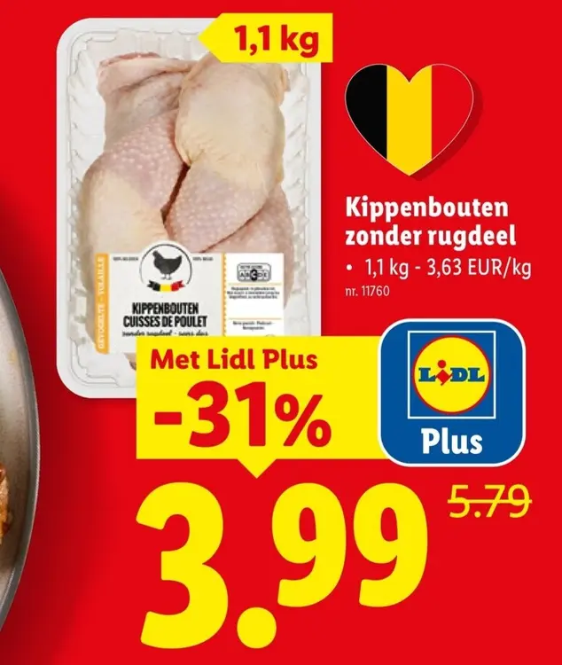 Promotie: Kippenbouten zonder rugdeel