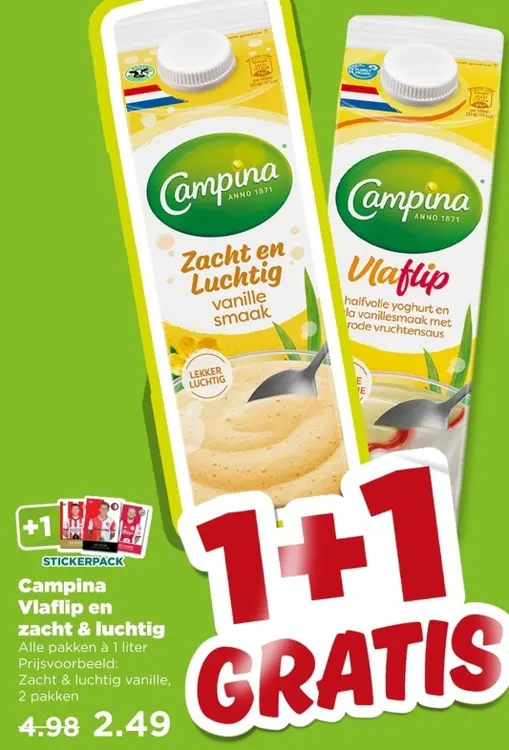 Aanbieding: Campina Vlaflip en zacht & luchtig