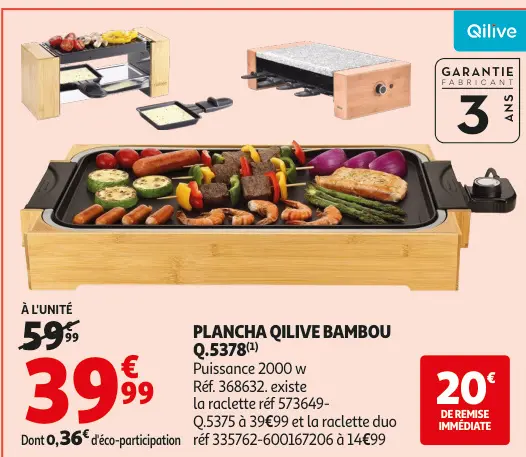 Promotie: Plancha Qilive bambou
