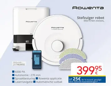 Aanbieding: Stofzuiger robot RR8797WH ANIMAL