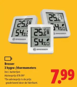 Aanbieding: hygro-/thermometers