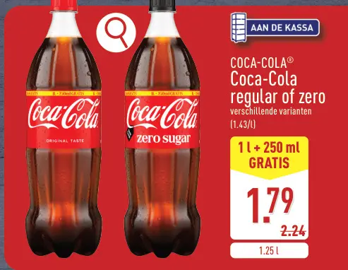 Promotie: Coca-Cola regular of zero