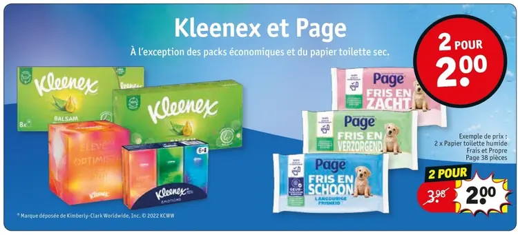 Offre: Kleenex et Page