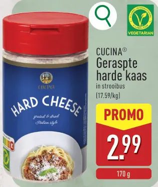 Promotie: Geraspte harde kaas