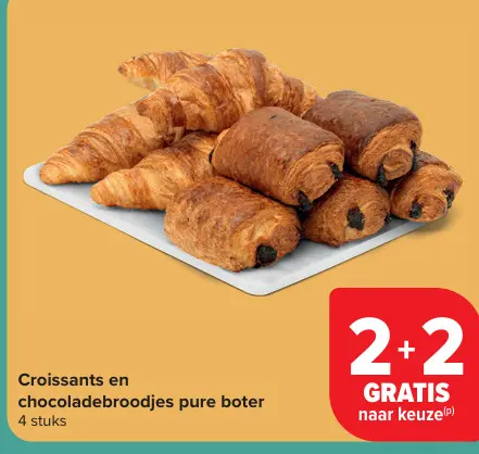 Promotie: Croissants en chocoladebroodjes pure boter