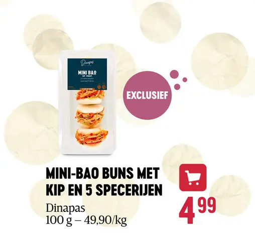 Promotie: Mini-bao buns met kip en 5 specerijen