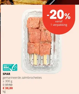 Aanbieding: gemarineerde zalmbrochettes