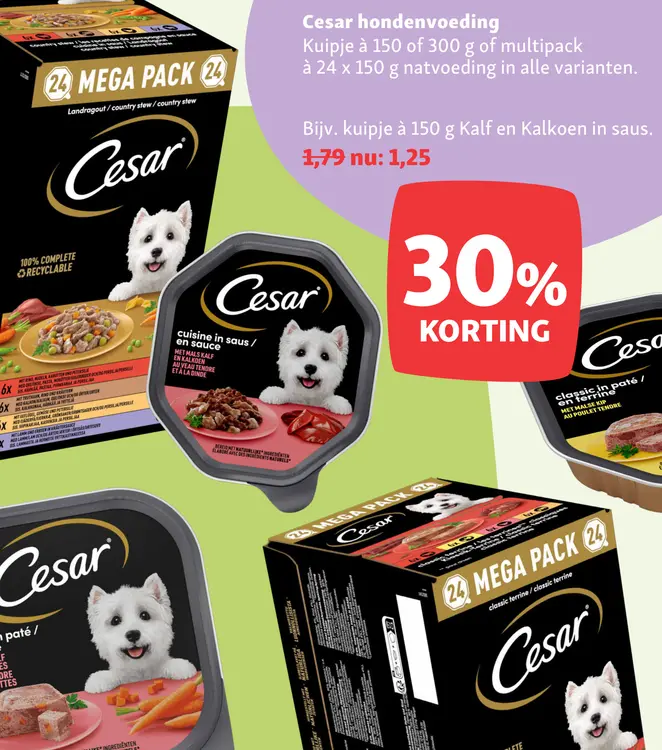 Aanbieding: Cesar hondenvoeding