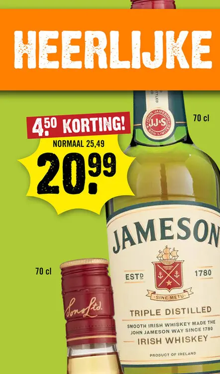Aanbieding: Jameson Irish Whiskey 70 cl