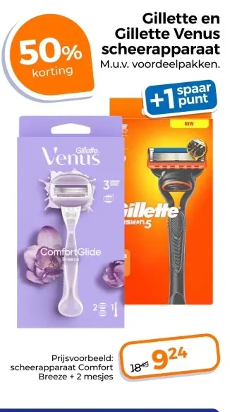 Aanbieding: Gillette en Gillette Venus scheerapparaat