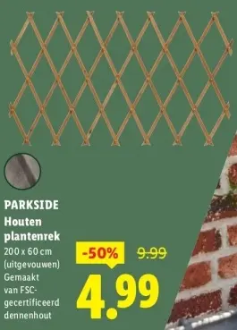 Aanbieding: Houten plantenrek
