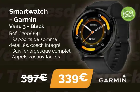 Offre: Smartwatch - Garmin Venu 3 - Black