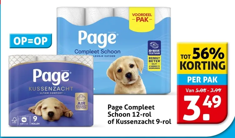 Aanbieding: Page Compleet Schoon 12-rol of Kussenzacht 9-rol