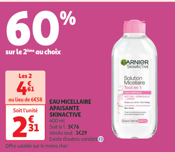 Aanbieding: EAU MICELLAIRE APAISANTE SKINACTIVE