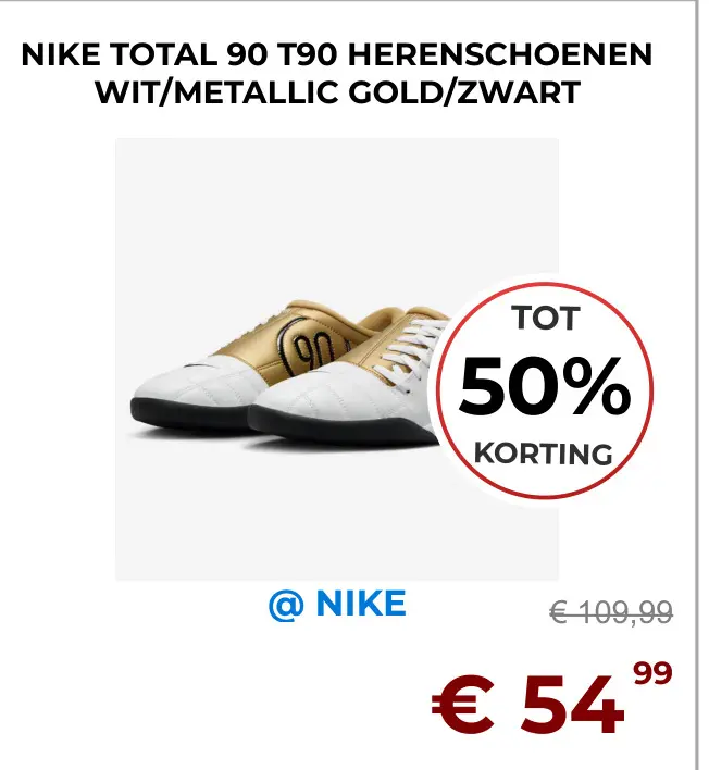 Aanbieding: Nike total 90 t90 herenschoenen wit/metallic 