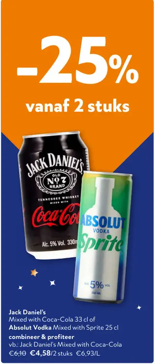 Promotie: Jack Daniel's en Absolut Vodka