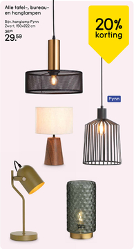 Aanbieding: Hanglamp Fynn zwart metaal E27 150xØ30 cm