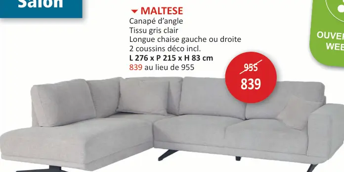 Offre: Canapé d'angle