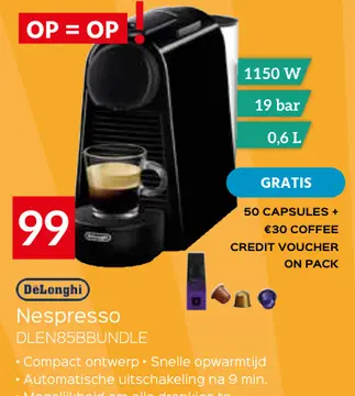 Aanbieding: Nespresso DLEN85BBUNDLE