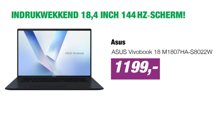 Aanbieding: ASUS Vivobook 18 M1807HA‑S8022W